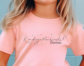 T-Shirt Kindergarten Child 2024 with Name Personalized TShirt Child Print Kita Shirt Kitastart Desired Name Boy Unisex OEKO-TEX GOTS Organic