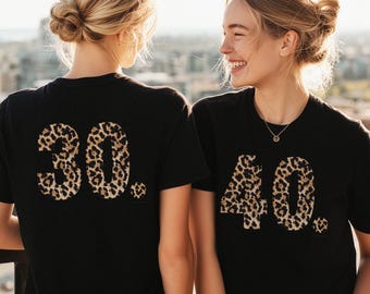 40th Birthday Shirt for Women, Leopard Print – 40 Years T-Shirt for Women, Leopard Print – 40th Birthday Gift Ideas – Leopard Print Birthday Outfit