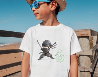 Kinder Ninja T-Shirt Geburtstagskind Name Zahl Geburtstag Shirt personalisiert 5 6 7 8 Pullover Junge Geburtstagsshirt Hoodie