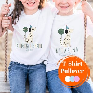 Kitakind 2026 T-Shirt mit Name, Kindergartenkind Tiere Shirt, Shirt zum Kitastart für Junge Mädchen, Geschenk zum Kita Start Hund Pullover