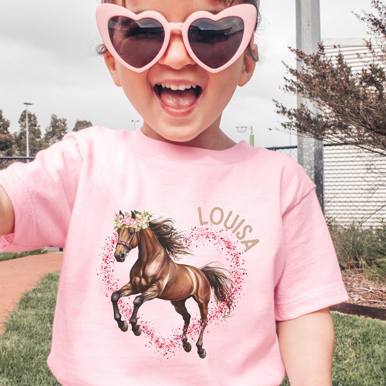 Pferd Pferde Geburtstagsshirt Mädchen Niedlich personalisiert mit Namen individuell 1. 2. 3. 4. 5. 6. 7. 8. 9. 10. 11. 12.  Geburtstag T-Shirt Pullover Sweatshirt Hoodie weiß rosa blau erster zweiter dritter Geburtstag Pferdeshirt Pferdepullover
