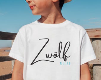Personalized Kids Birthday T-Shirt with Name Number 1 2 3 4 5 6 7 8 9 10 18 Years Old Girls Boys Hoodie Sweater Birthday Shirt