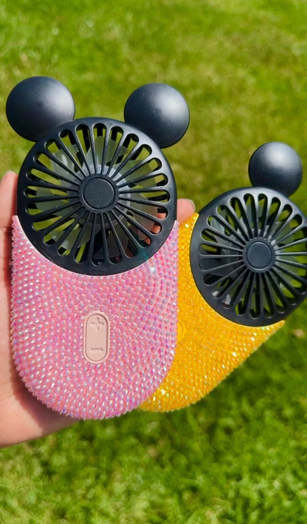 Rhinestone Mickey Fan