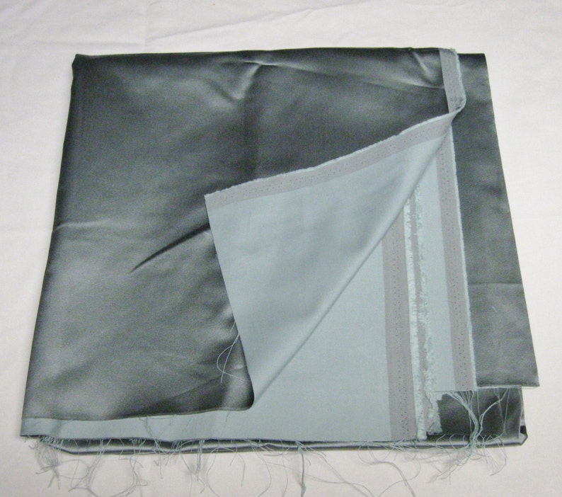 NEW-Silky Drapery Fabric or Lining Remnant-BlueGreen Solid-1.5yds by 54in Home Decor Pillows Crafts Sewing #51