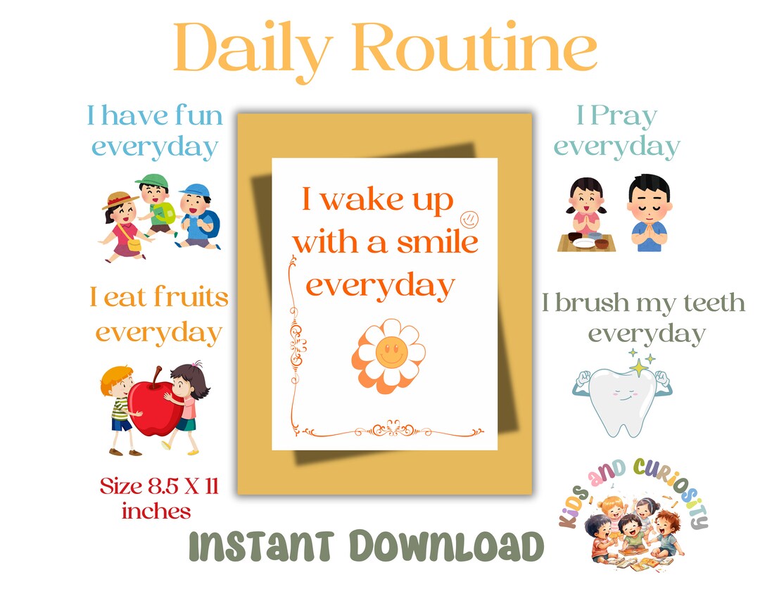 Daily Routine L Routine Checklist L Good Habits Routine I Learn I Color ...