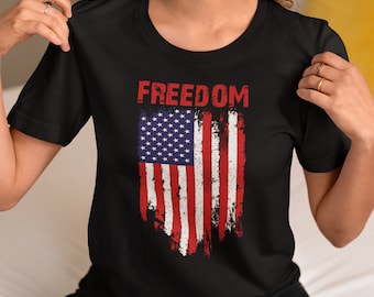 Freedom Flag Tee Free 2-3 Day Express Shipping
