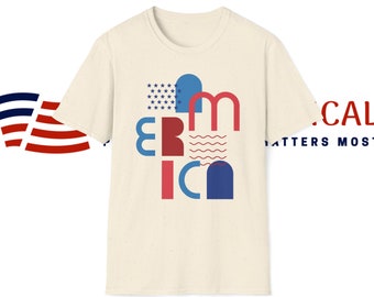 Funky American Flag T-Shirt: Patriotic USA Cotton Tee