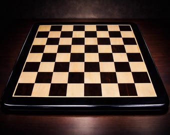 Ebony Maple Wood Chess Board 55mm – Tournament Size Classic Game Board