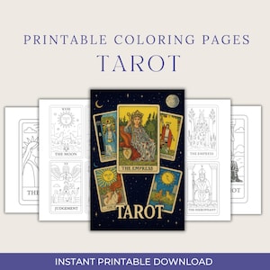 Colorea tus propias cartas del Tarot / Libro para colorear de cartas del Tarot / Arcanos mayores imprimibles /Colorear del Oráculo