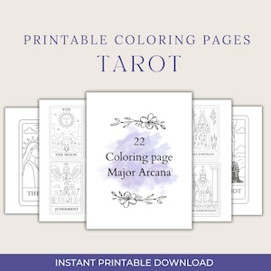 Colorea tus propias cartas del Tarot / Libro para colorear de cartas del Tarot / Arcanos mayores imprimibles /Colorear del Oráculo