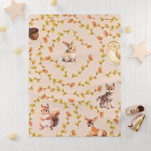 Wald Baby Tiere Weiche Fleece Baby Decke - Wald Kinderzimmer Thema - Baby Geschenk - Neugeborenen Geschenk