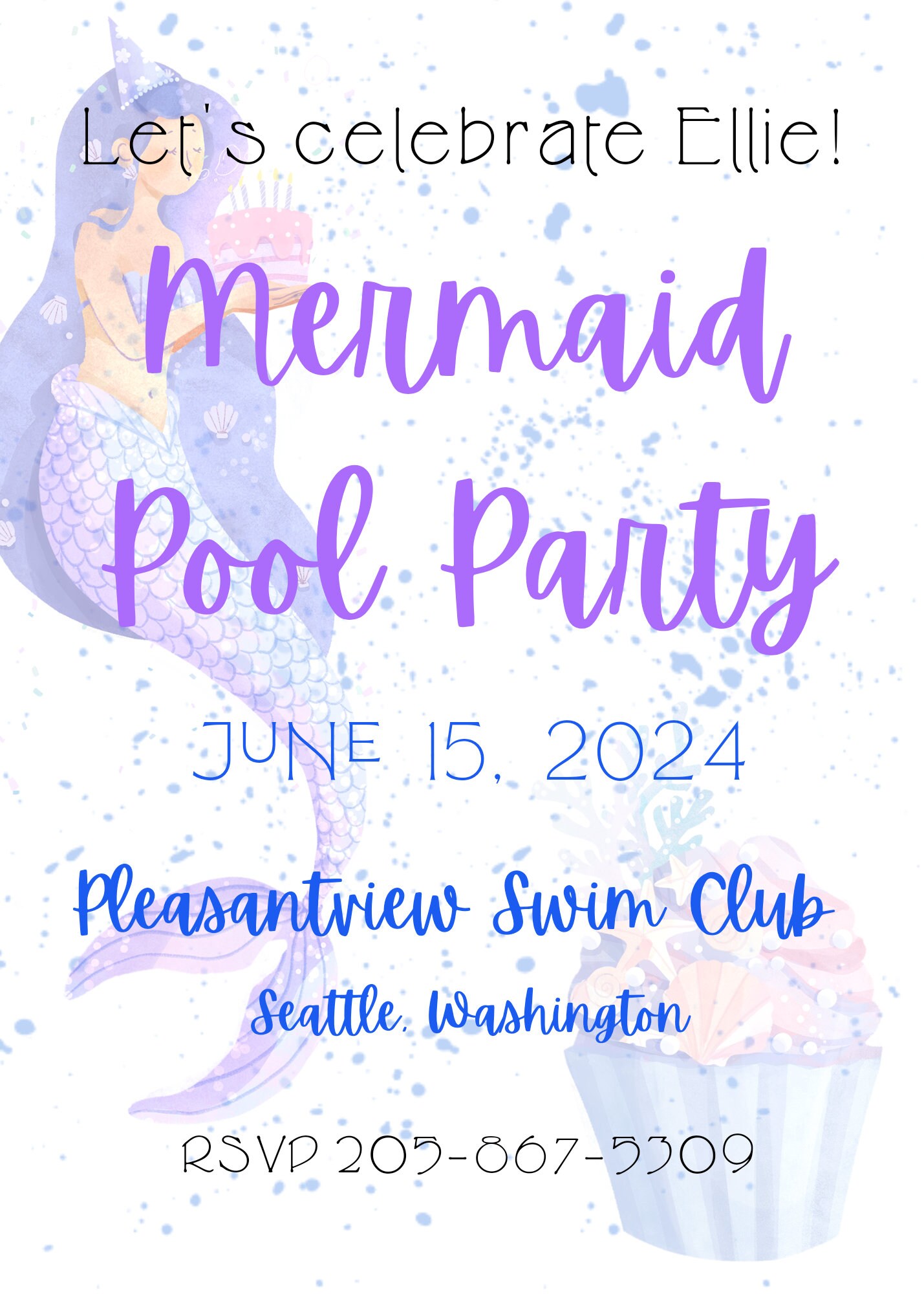 Mermaid Pool Party Invitation Editable Instant Download - Etsy