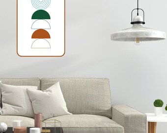 Half Circle Mid Century Modern Digital Print - Instant Download - Mother's Day Gift