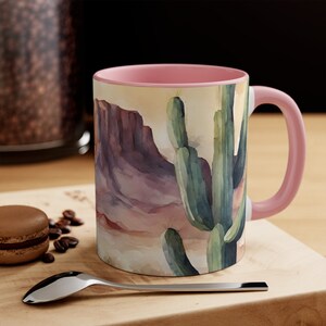 Boho Southwest Desert Watercolor Accent Mugs - Great Gift Idea - Gift For Her - Gift For Him - Matching Items Available