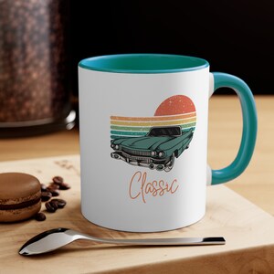 Classic Car Lover 11oz Accent Mug - Gift For Her - Gift For Him - Gear Head Gift - Gift For Dad