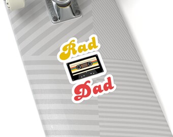 Rad Dad Cassette Tape Kiss-Cut Stickers - 4 Sizes Available - Father's Day Gift - Gift For Dad