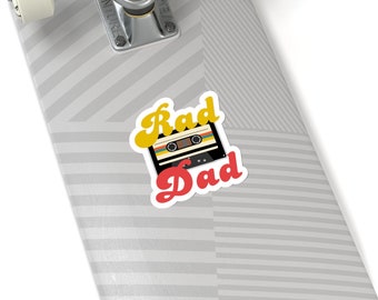 Rad Dad Cassette Tape Kiss-Cut Stickers - 4 Sizes Available - Father's Day Gift - Gift For Dad
