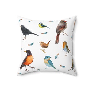 Bird Lover Spun Polyester Square Pillow - Nature Lover Gift - Housewarming Gifts - Gift For Her