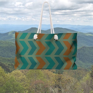 Chevron Print Weekender Bag - Gift For Her - Vacation Bag - Beach Bag - Graduation Gift