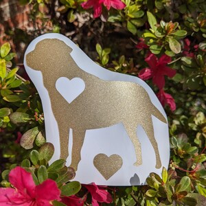 Funkelnder Labrador Retriever Autoaufkleber mit Herzakzent - Geschenk für Muttertag - Geschenk für Hundeliebhaber