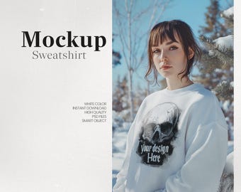 Mockup witte sweater, kerstthema (PSD + JPG)