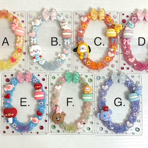 BT21 Dekoden Toploader, Vorgefertigtes Design, Geschwungene Silikon Deko Toploader, Schutzhülle für Fotokarten