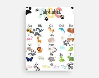 Alphabet poster, animals