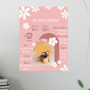 Baby birthday poster, flowers