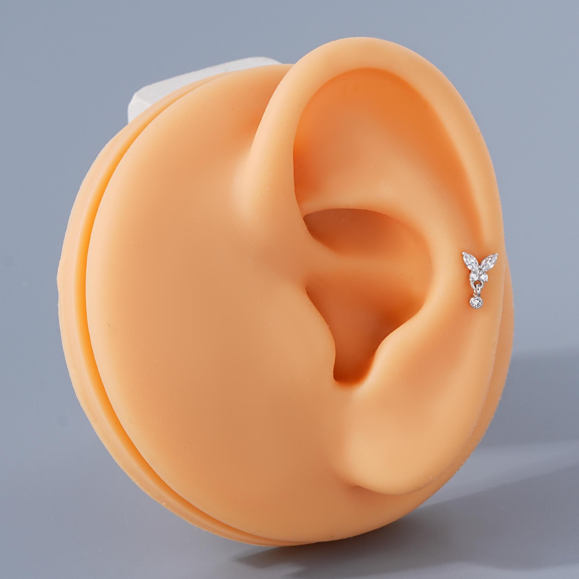 Orecchino a barra piatta in argento sterling per trago: piercing a elica (1 pezzo) - Italia