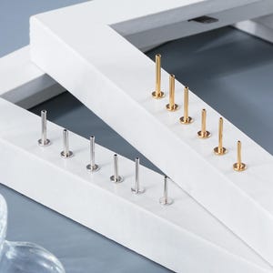 14K Solid Gold Threadless Flat Back Stud • 16G 18G 20G Push Pin Post • 6/8mm Sizes • Helix Conch Tragus Nose Stud, Replacement POST ONLY