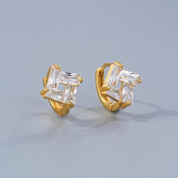 925 Sterling Silver Gold Hoop Earrings, 20G Lever Back Earrings