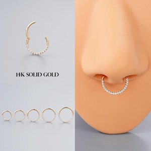 16G 18G 14K Solid Gold CZ Daith Hoop Earring/Cartilage Hoop/Helix Hoop/1PCS/Tragus Hoop/Conch Earring/Minimalist Earring/Birthday Gifts