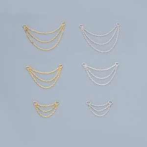 925 Sterling Silver Double Chain, Versatile Dangle Link for Ear Studs, Cartilage Piercings & Hoop Earrings | Elegant Silver Chains 20–35mm