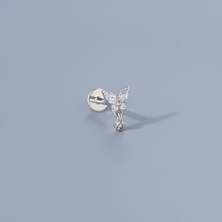 Orecchini A Farfalla Per Cartilagine In Argento 925 – 18G, 7mm – Minimalisti, Per Helix, Tragus, Lob – Regalo Donna