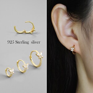 Orecchini A Farfalla In Argento 925 Placcato Oro 18k – Ipoallergenici Con Chiusura A Vite, Regalo Donna