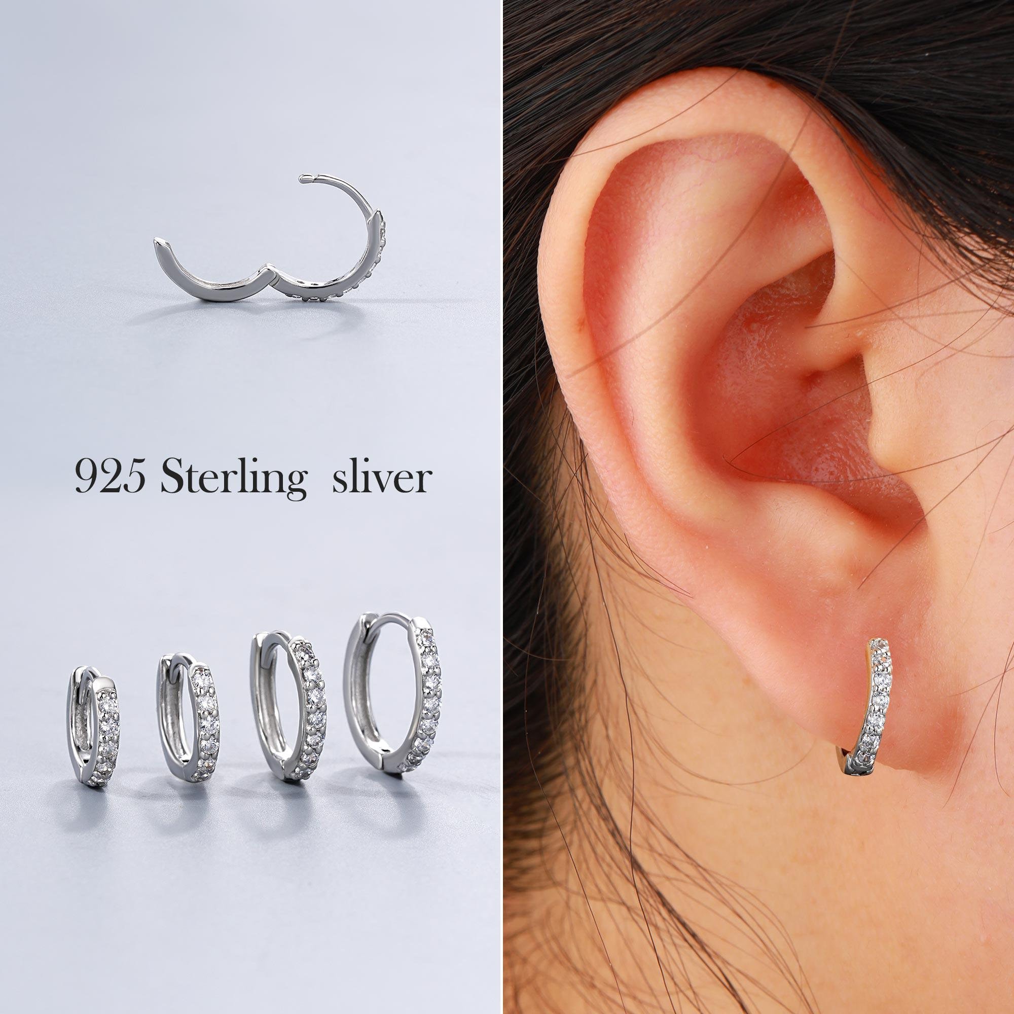 Silver Hoop Earrings With Stones Canada