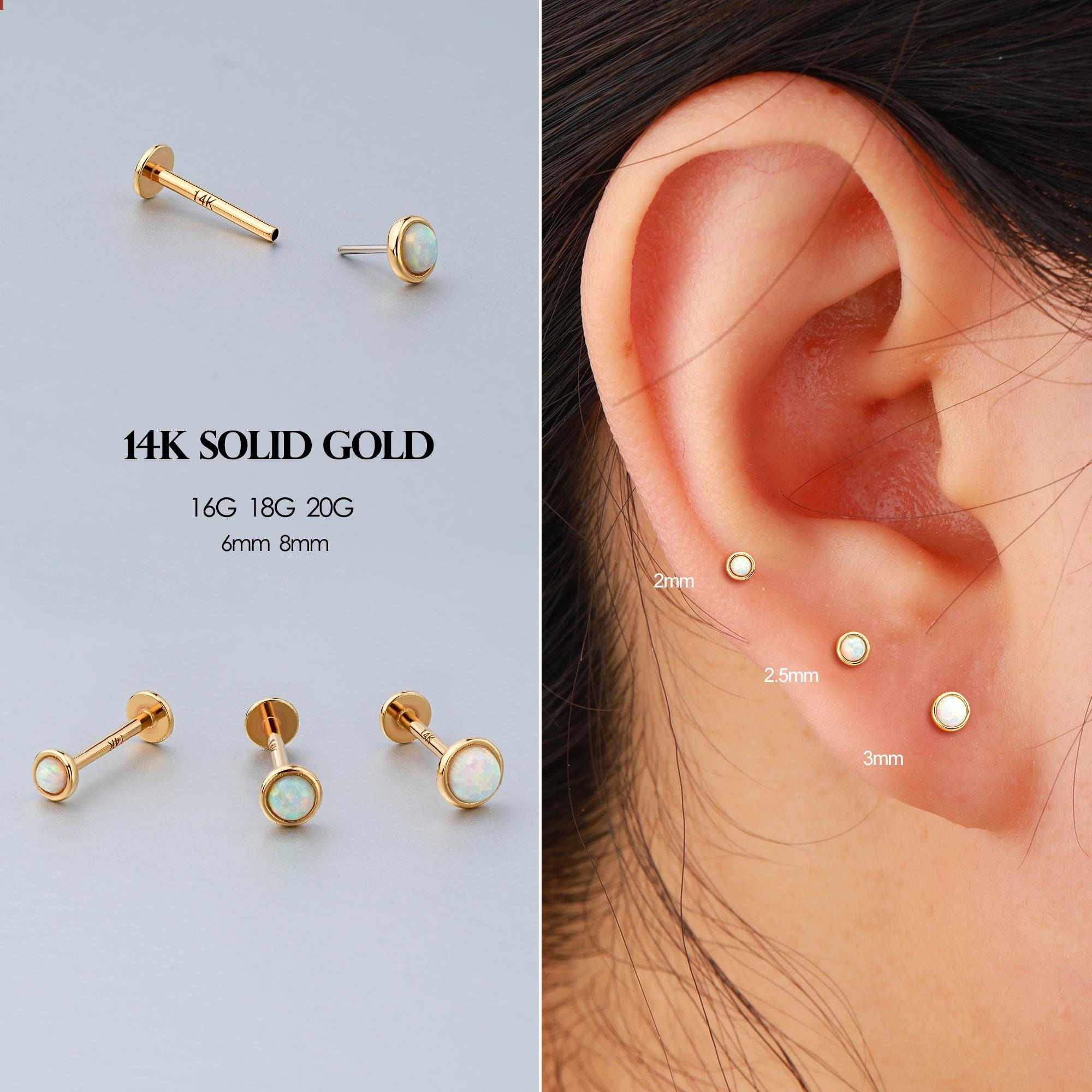 【sina】Picollet K18 Gold 16G Labret 16gG Threadless Labret Post - Gold Steel – Pico Body Jewelry