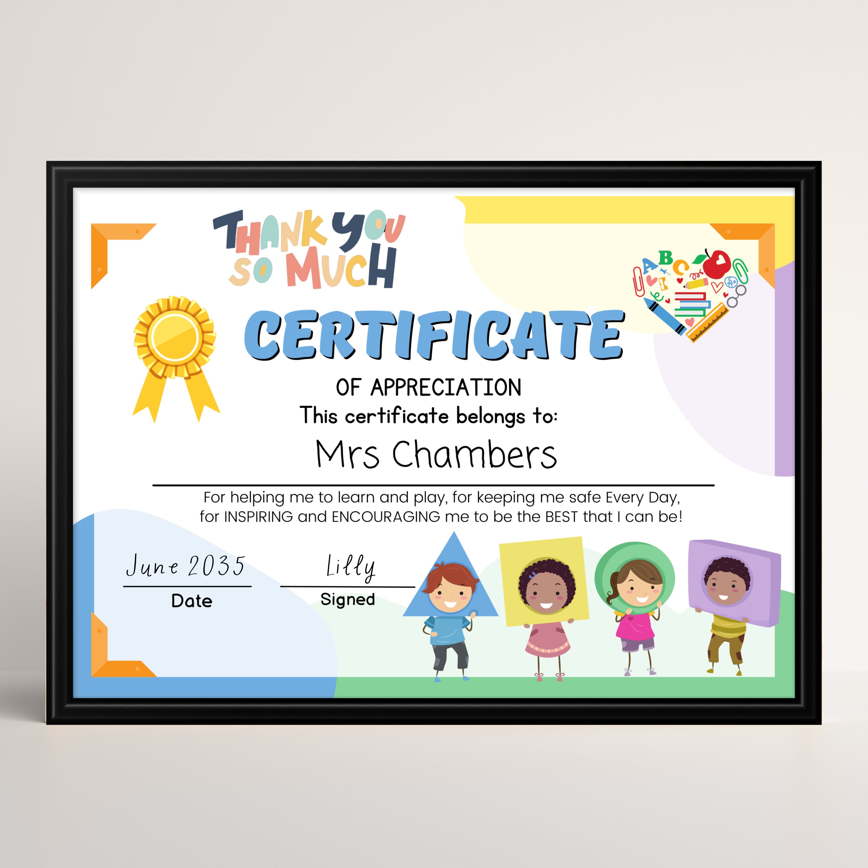 Teacher Appreciation Certificate Printable Wall Art Teacher Thank You Teacher Appreciation Certificate Printable Wall Art Teacher Thank You