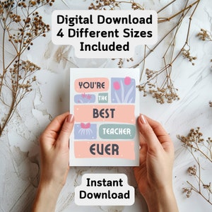 "Bester Lehrer aller Zeiten Wertschätzung druckbare Karte - Kindergarten, Schulleiter, Lehrer, Trainer, Mentor Wertschätzungskarte, sofortiger Download."