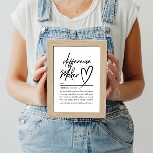 Pacote de impressão de definição do Difference Maker - Presente mínimo de arte de parede para o Dia dos Pais - Presente do Dia dos Pais - 73 páginas para impressão - Download instantâneo