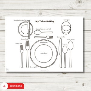 Table Setting Placemat Printables, Montessori Placemat Printable for ...