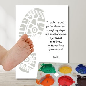 Vater Gedicht Druckbare Kinder Fußabdruck Andenken mit leere Version | Ressourcen Basteln Kindergarten Kinder Wandkunst Instand Download