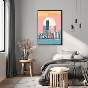 Trendy wall art, Chicago wall art print office or home decor instant download gift