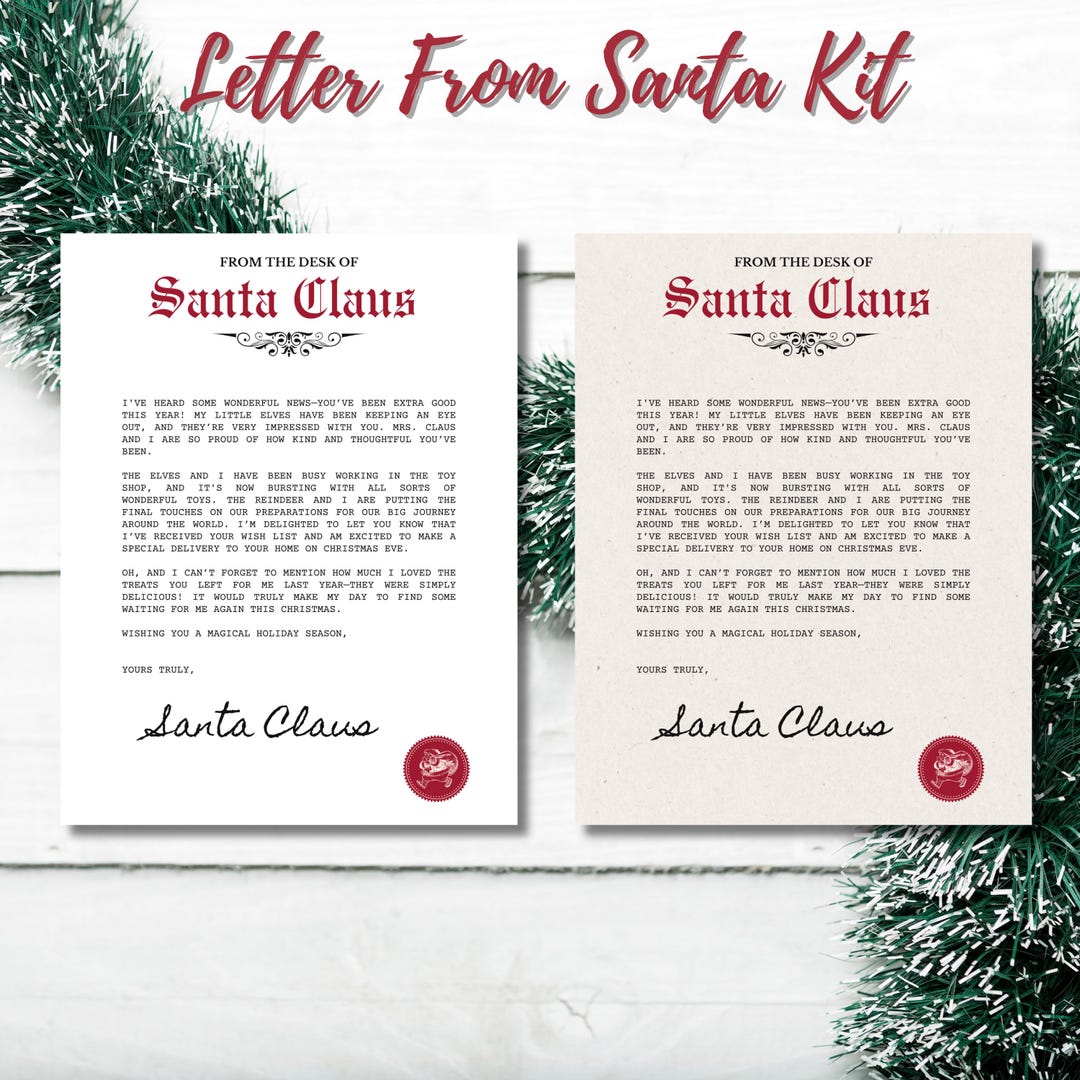 Instant Download CUSTOMIZABLE Letter From Santa, Printable Template ...