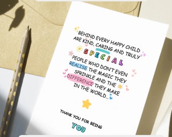 Teacher Appreciation Card: Printable Thank You Gift (Digital Download)