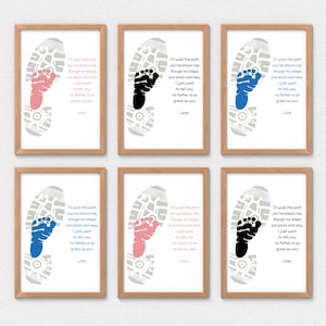 "1st Fathers Day Gedicht Printable Kids Footprint Andenken Lehrer Eltern Ressourcen Basteln Kindergarten Kinder Wandkunst Instant Download
