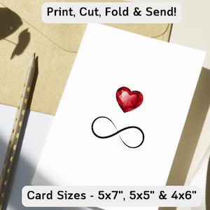 Wydrukuj kartę rocznicową dla męża, żony lub partnera - Forever Love Symbols Instant Download