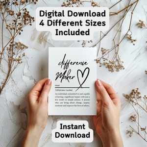 Lehrer Wertschätzung Unterschied Maker Wörterbuch Definition Zitat druckbare Karte Wand Kunst Lehrer Danke Geschenk Sofort Download