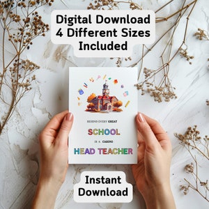 Zorgzame hoofdleraar - Afdrukbare eindeschooldirecteur Bedankt en waarderingskaart - Direct downloaden