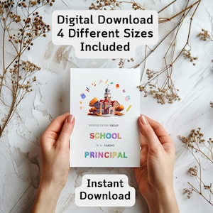 Tarjeta de agradecimiento de agradecimiento al director - Tarjeta de agradecimiento y agradecimiento del director de fin de escuela imprimible - Descarga instantánea